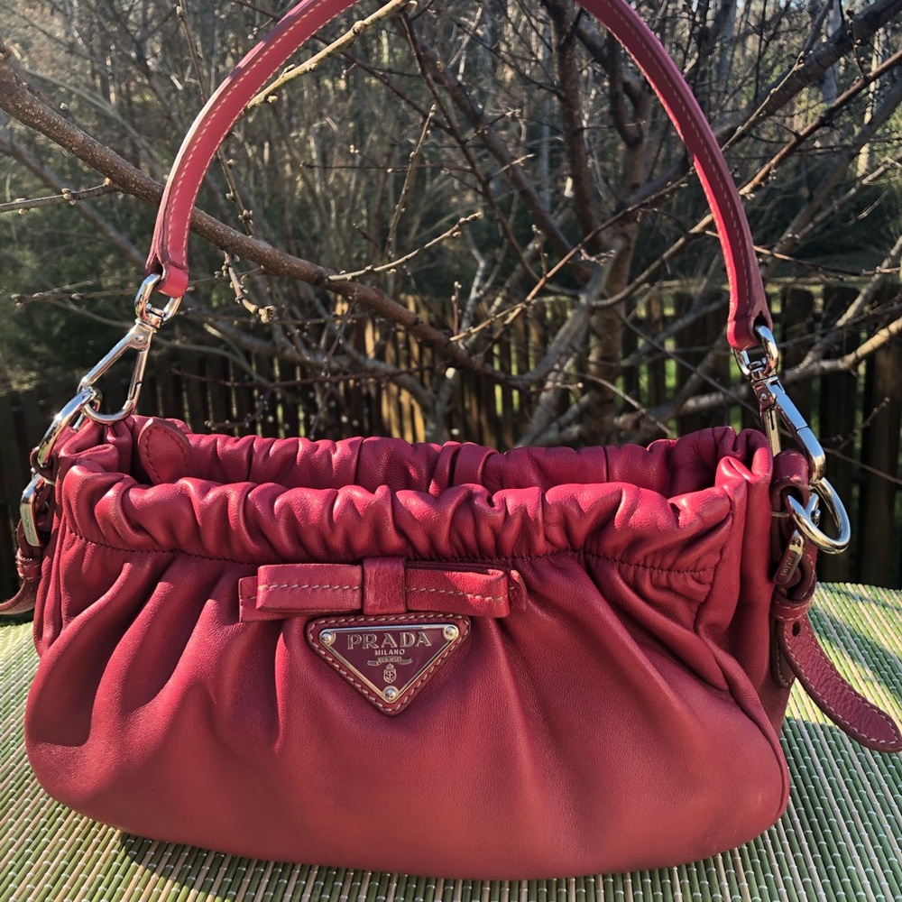 💜 Auth PradaNappa Leather Bag - Ibisco Color 💜